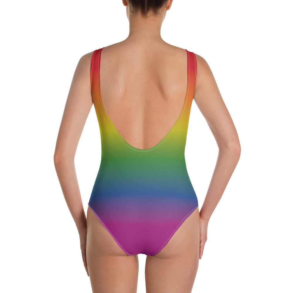 Rainbow one-piece swimsuit