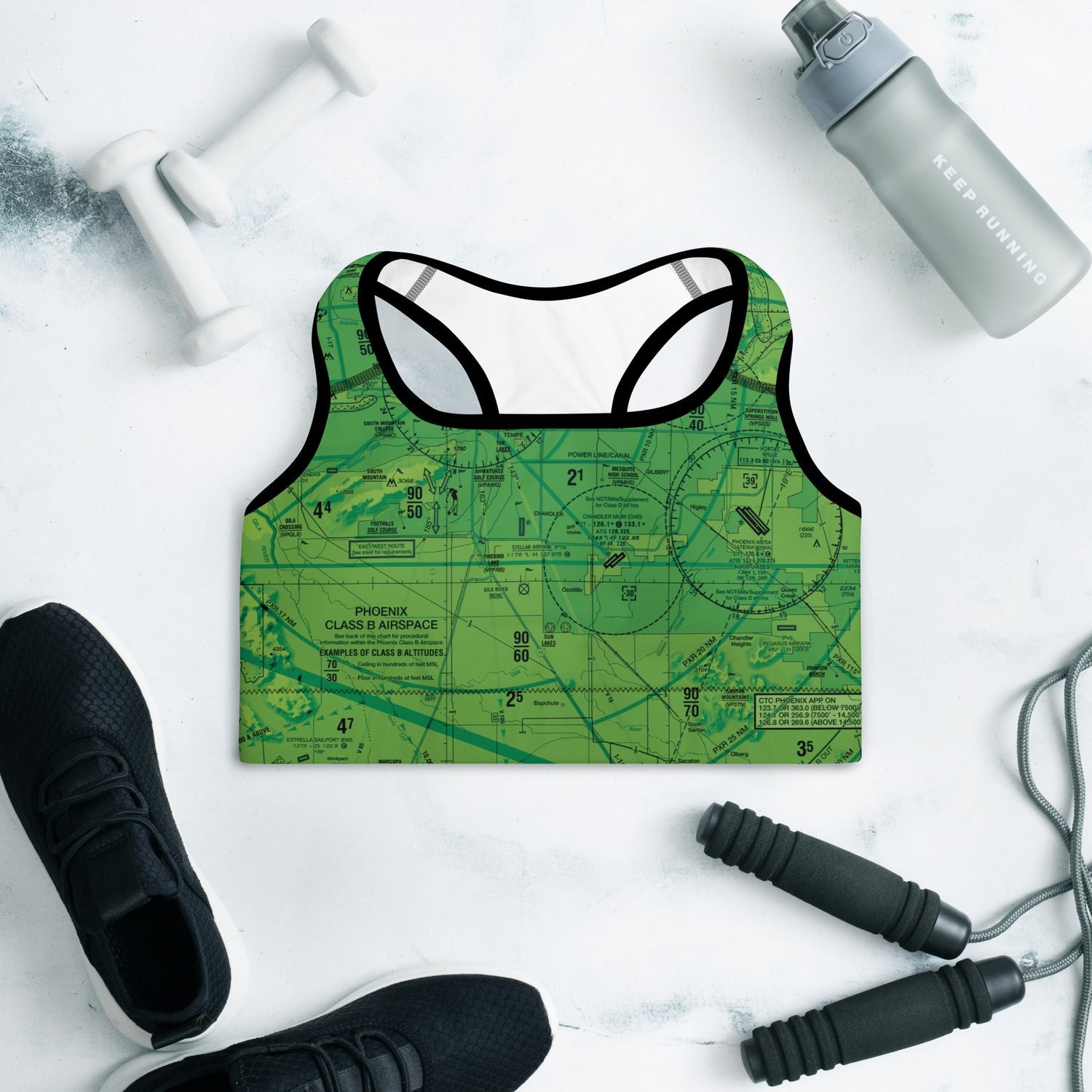 Phoenix TAC Chart Padded Sports Bra (green)