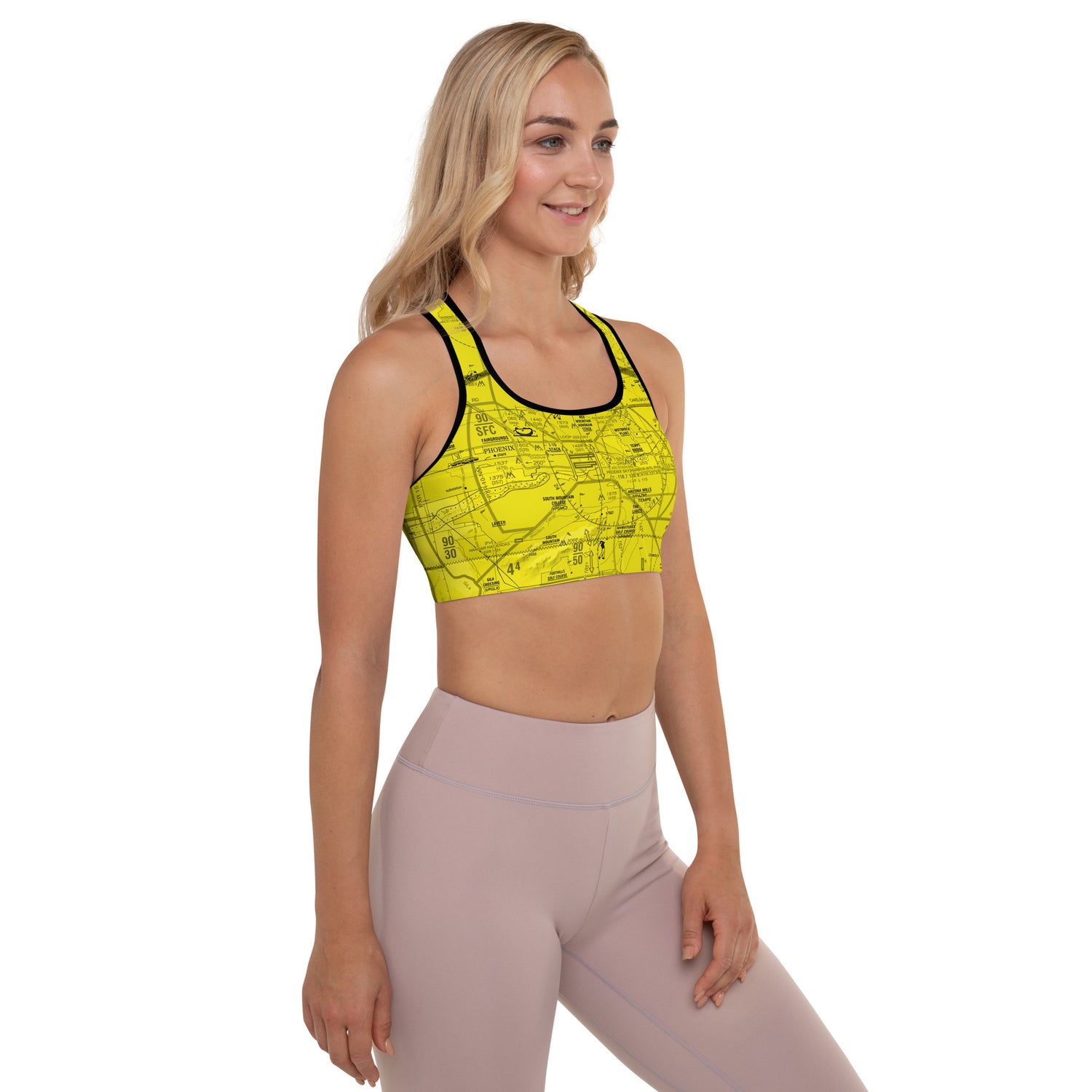 Phoenix TAC Chart Padded Sports Bra (yellow)