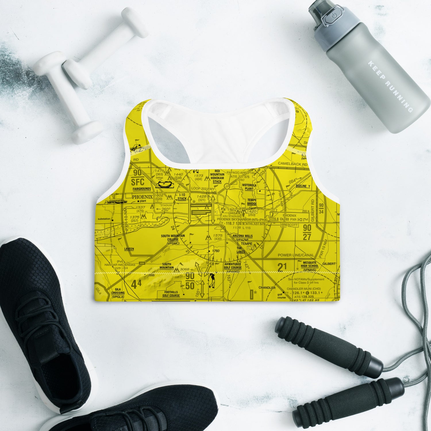 Phoenix TAC Chart Padded Sports Bra (yellow)