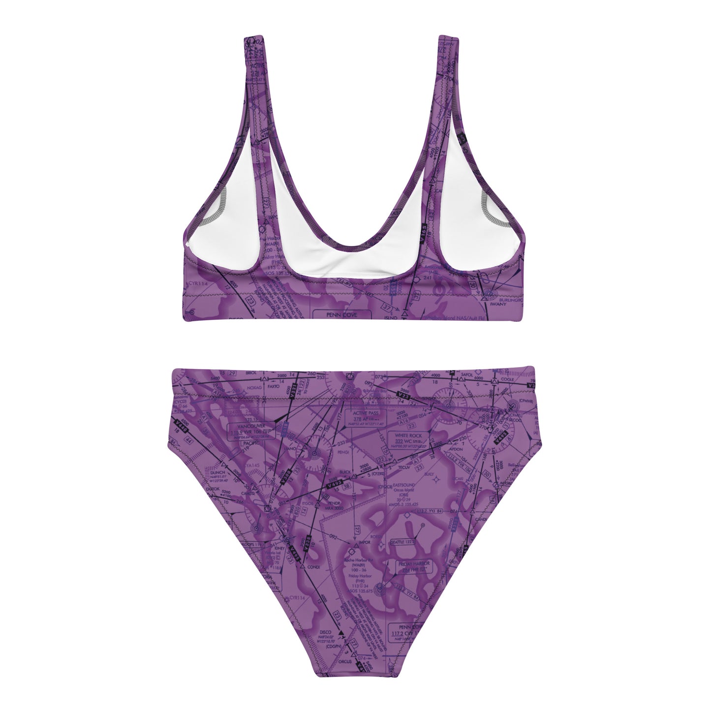 Enroute Low Altitude Chart recycled high-waisted bikini (ELUS1/purple)