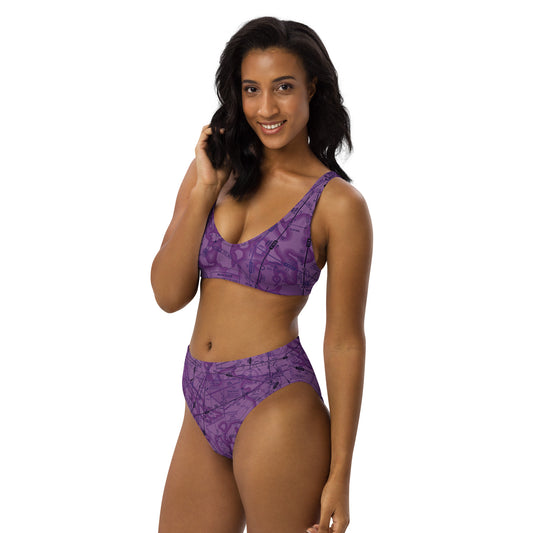 Enroute Low Altitude Chart recycled high-waisted bikini (ELUS1/purple)