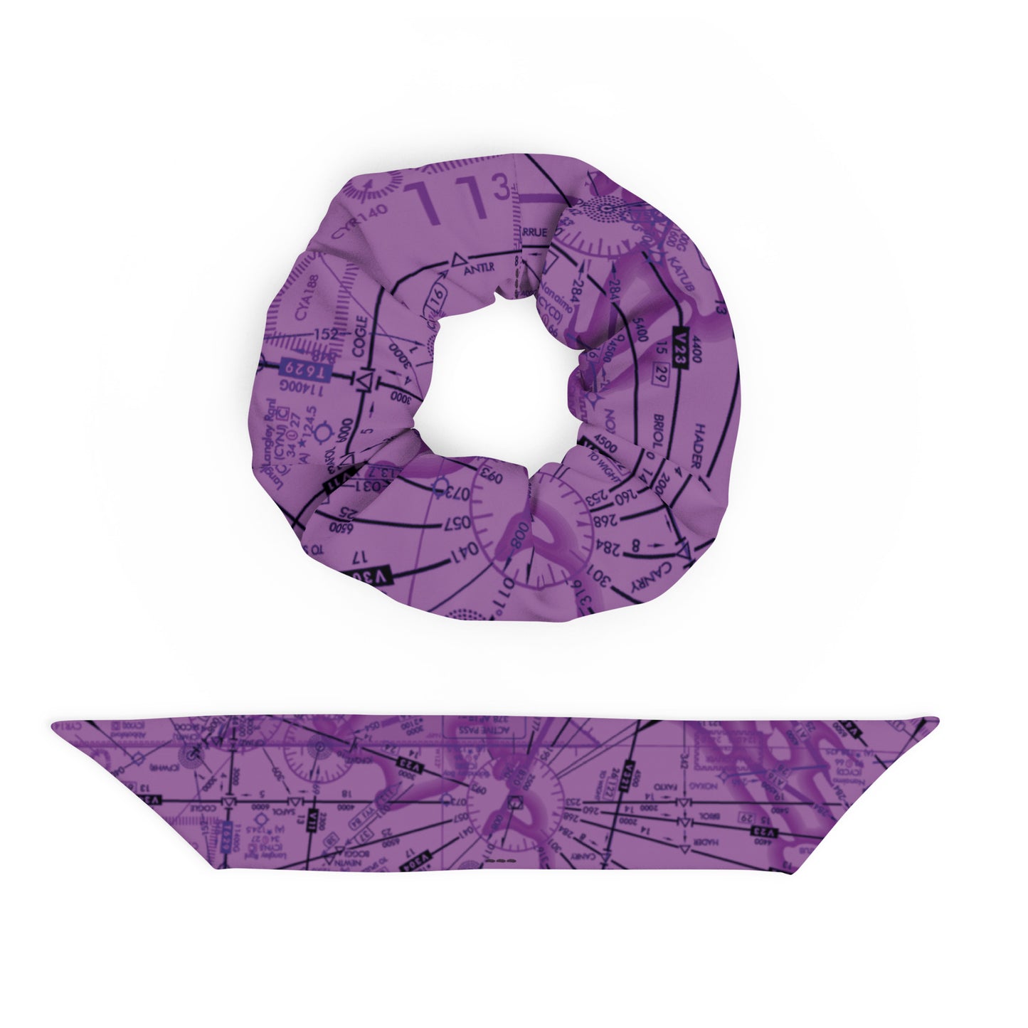 Enroute Low Altitude Chart - purple scrunchie