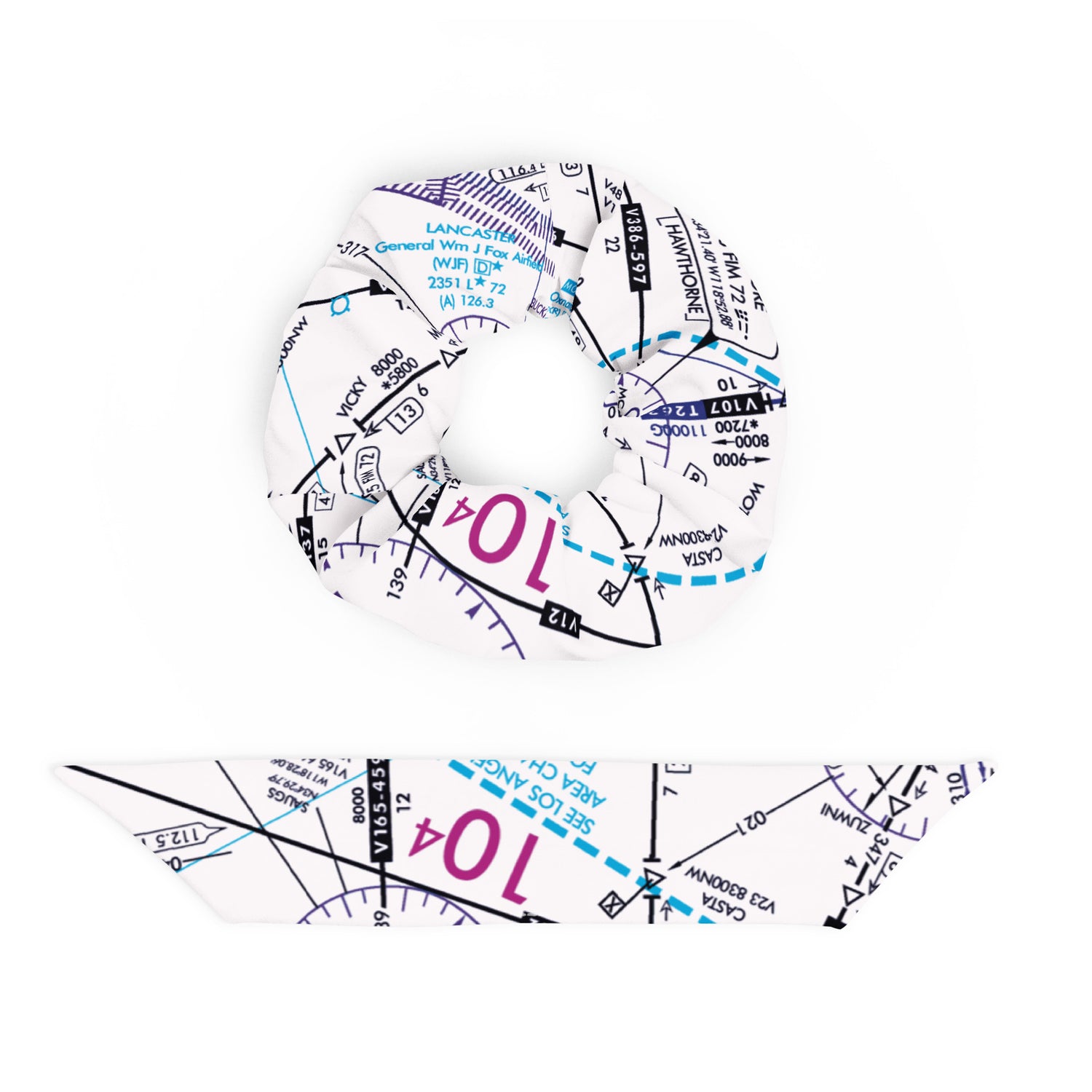 Enroute Low Altitude Chart - white scrunchie