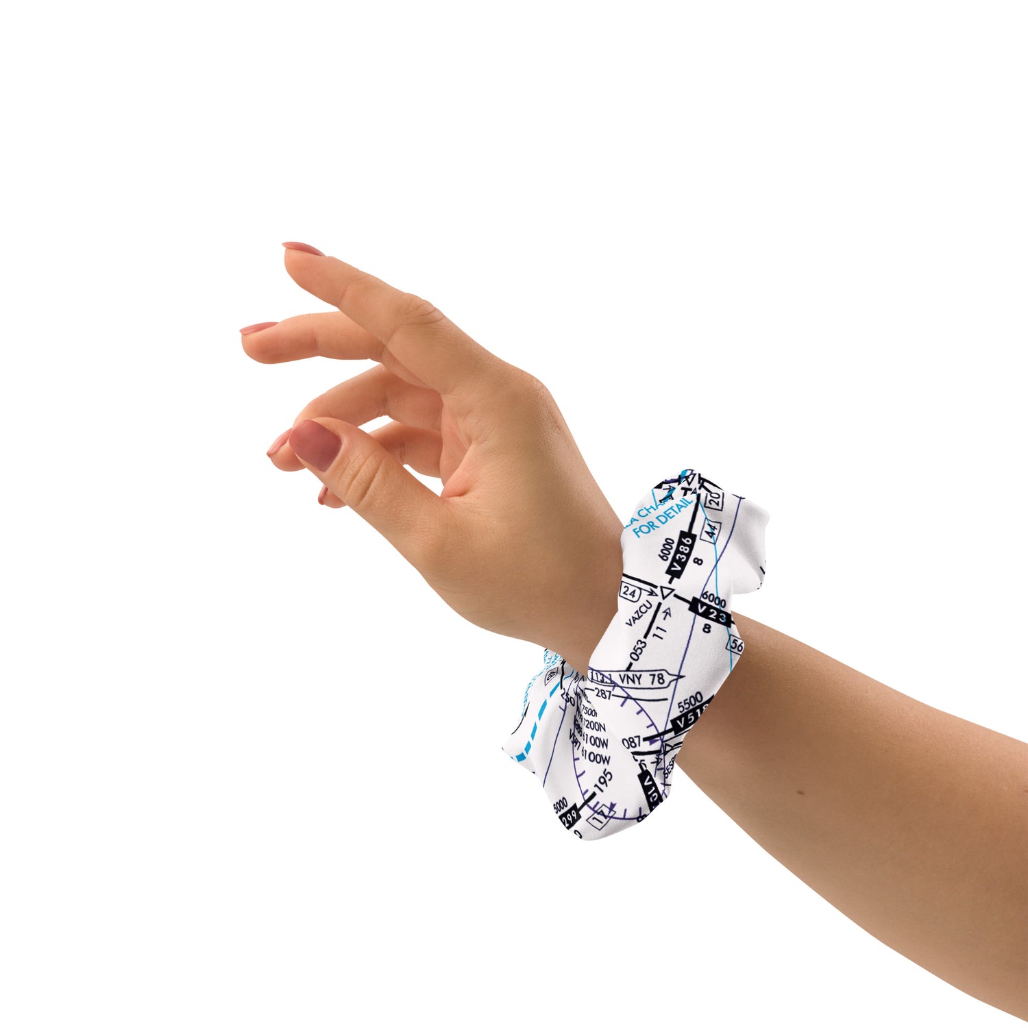 Enroute Low Altitude Chart - white scrunchie