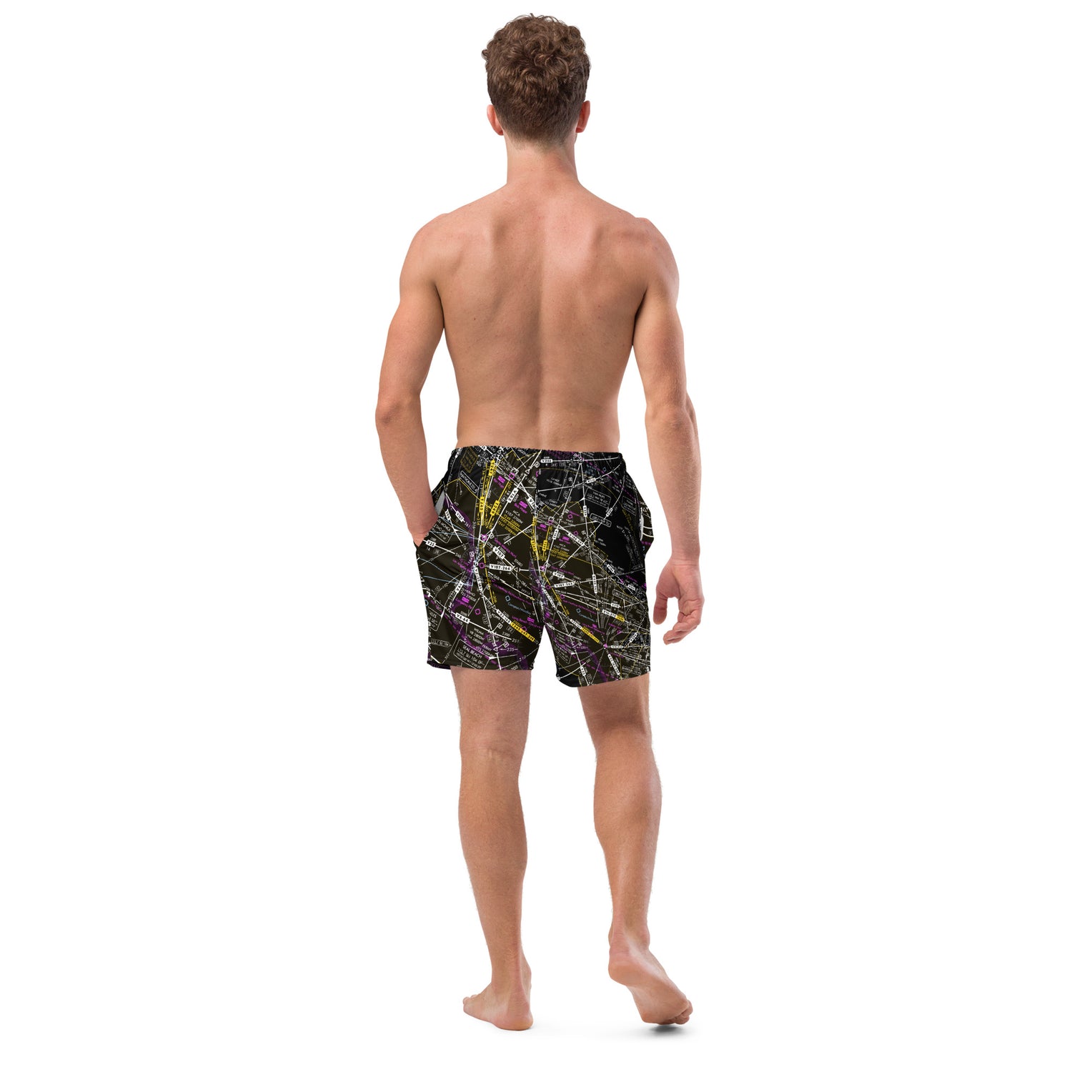 Aeronautical Chart - men's swim trunks (invert 2)