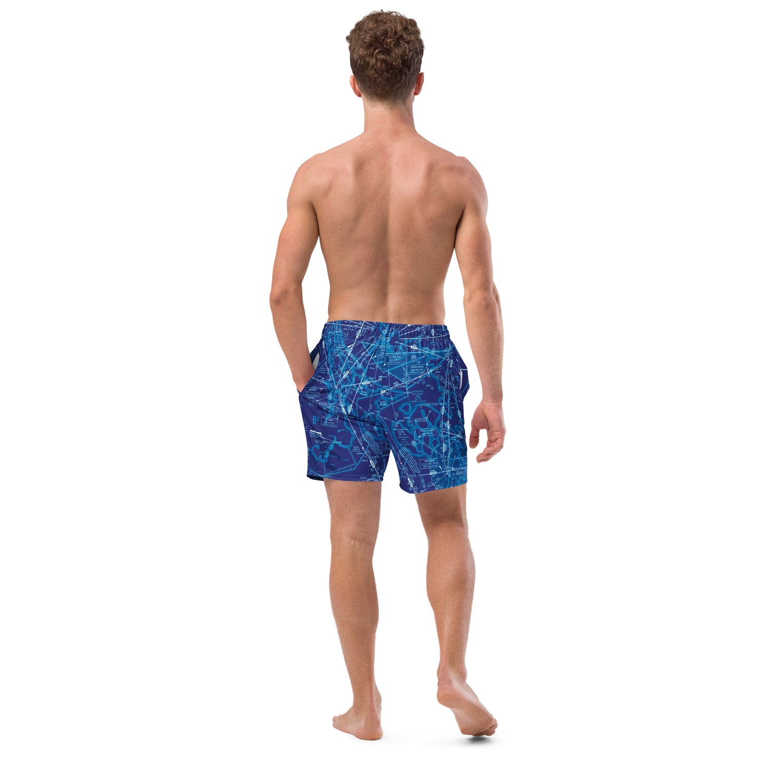Enroute Low Altitude (ELUS1) Chart men's swim trunks (blue)