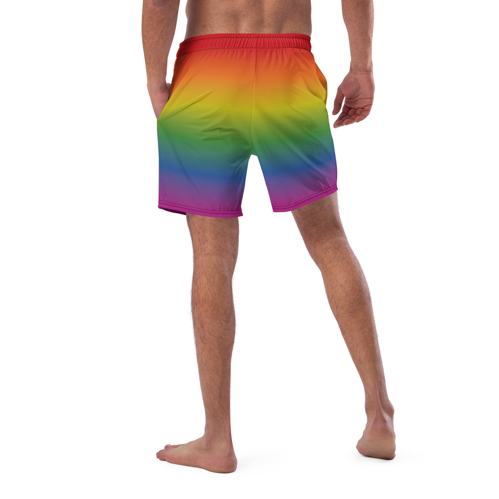 Rainbow men's swim trunks