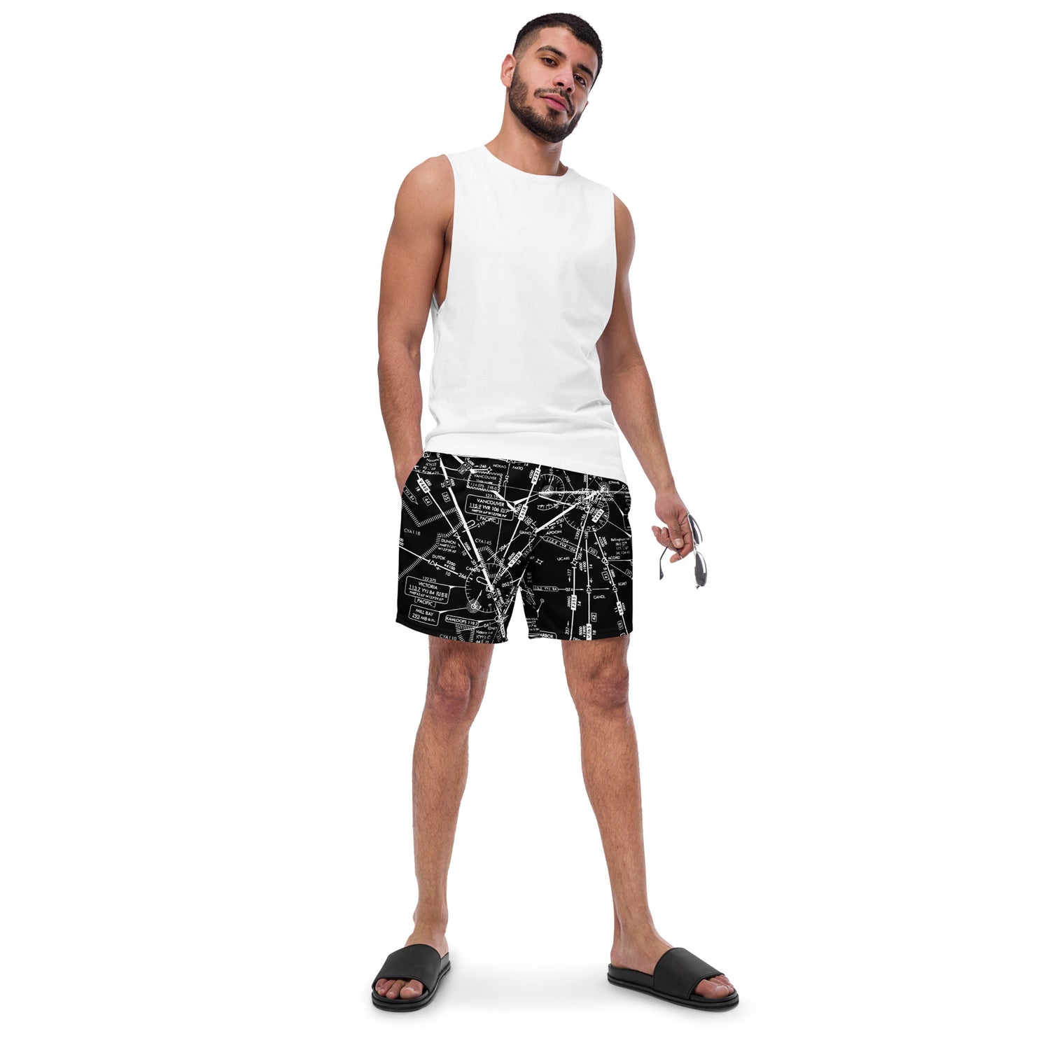 Enroute Low Altitude (ELUS1) Chart - men's swim trunks (black)