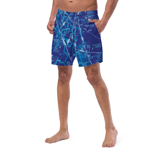 Enroute Low Altitude (ELUS1) Chart men's swim trunks (blue)