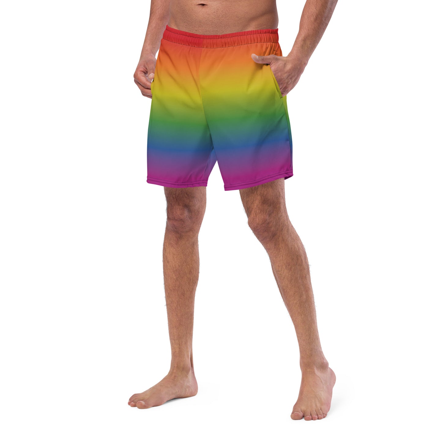 Rainbow men's swim trunks