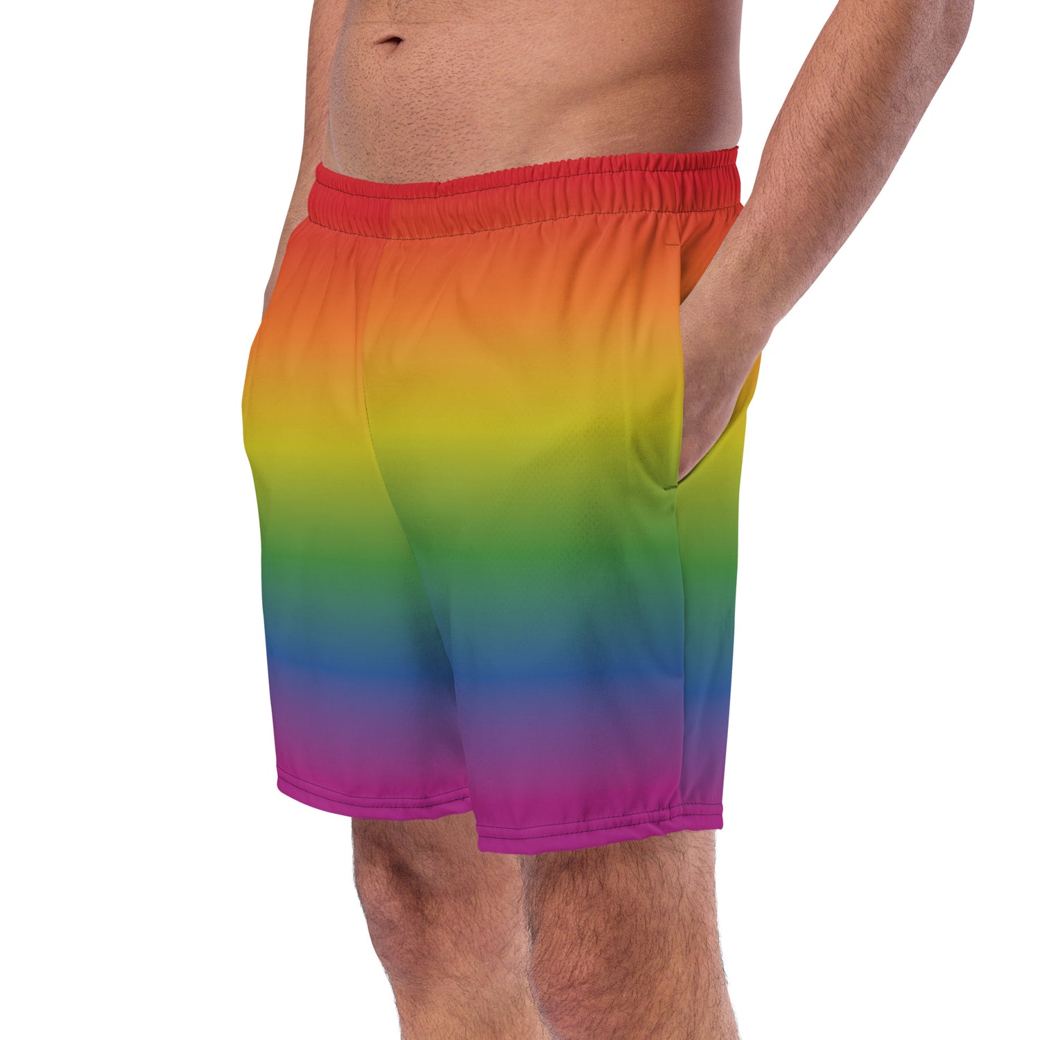 Rainbow men's swim trunks