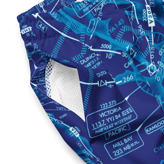 Enroute Low Altitude (ELUS1) Chart men's swim trunks (blue)