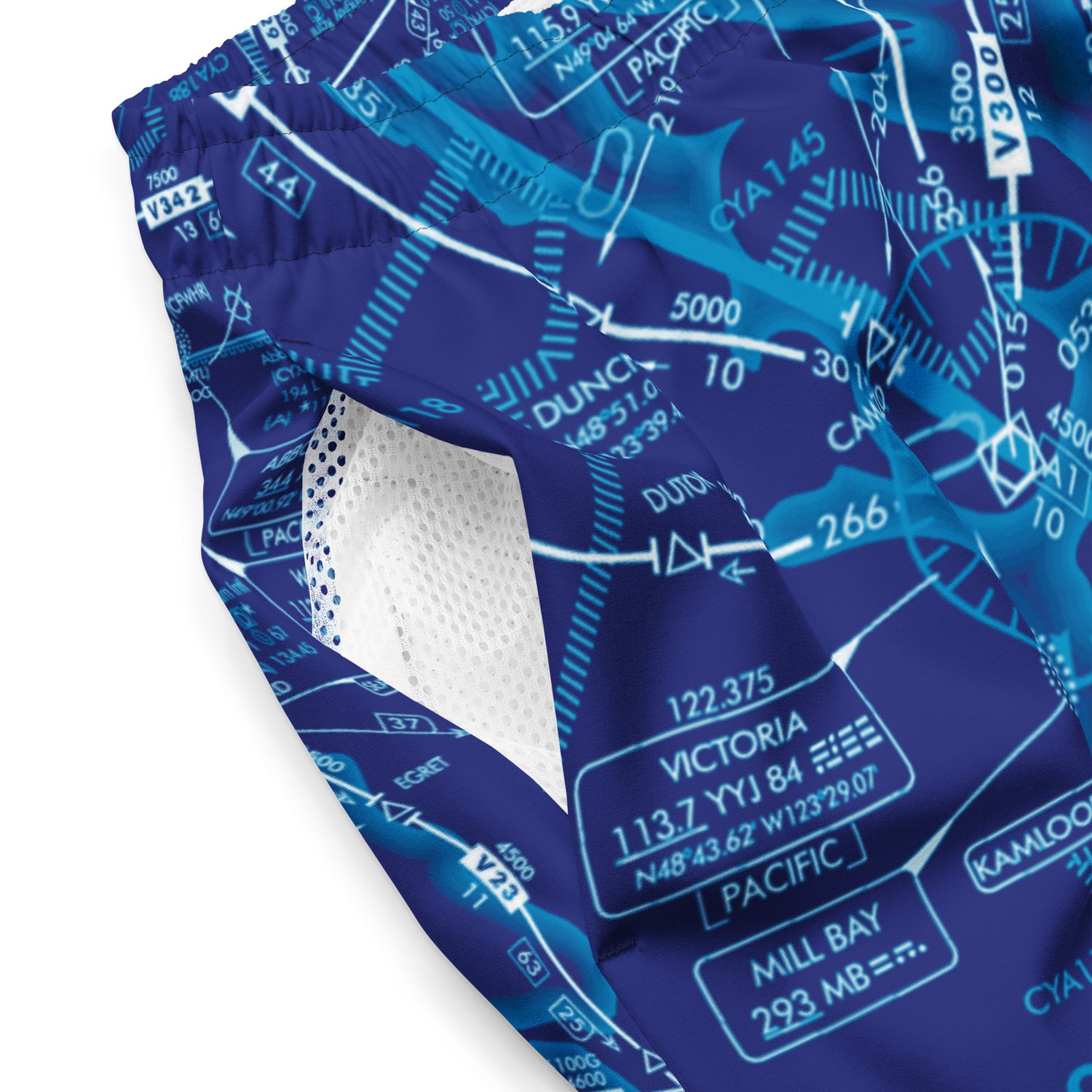 Enroute Low Altitude (ELUS1) Chart men's swim trunks (blue)