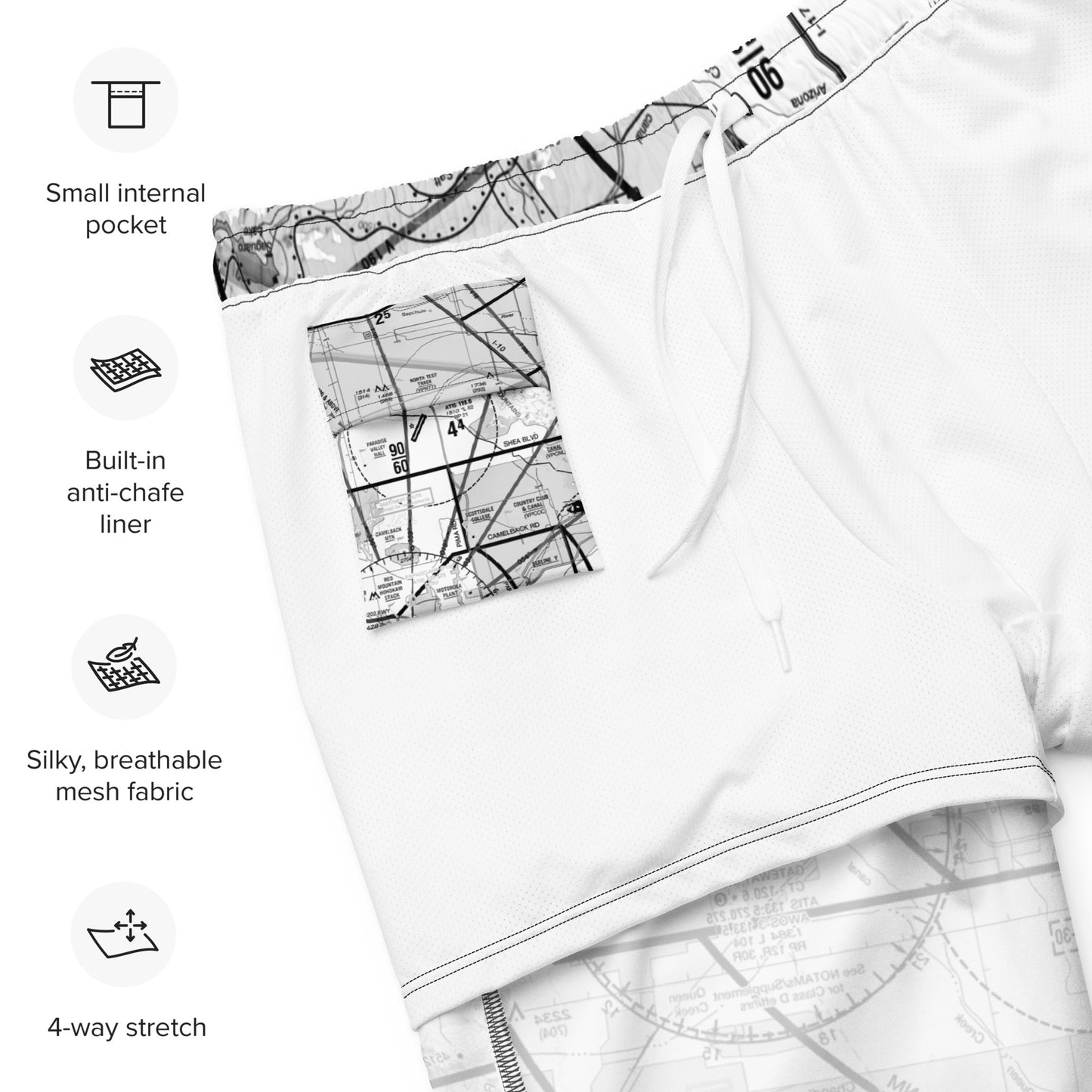 Phoenix TAC Chart - men's swim trunks (b&w)