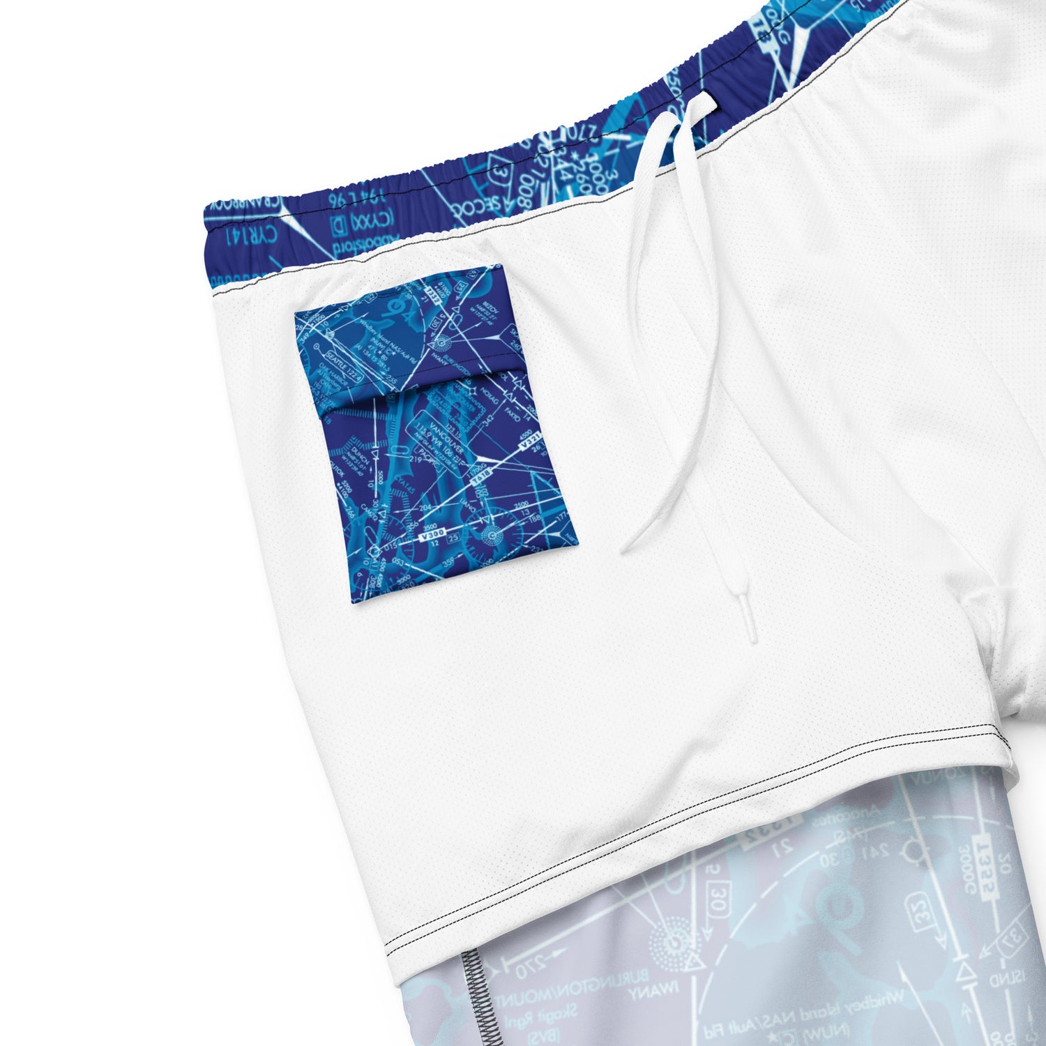 Enroute Low Altitude (ELUS1) Chart men's swim trunks (blue)