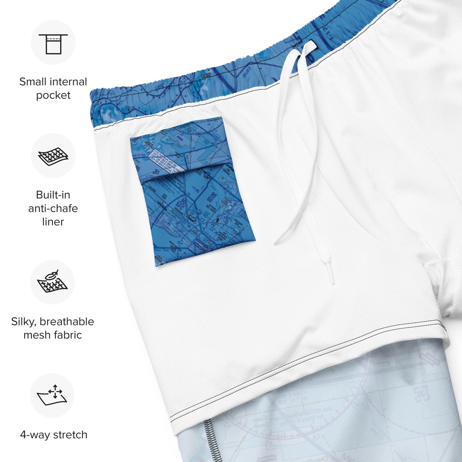 Phoenix TAC Chart men's swim trunks (blue)