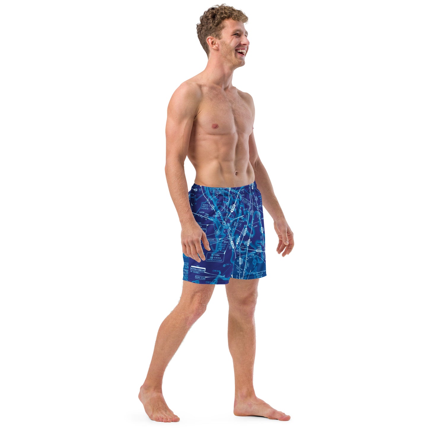 Enroute Low Altitude (ELUS1) Chart men's swim trunks (blue)