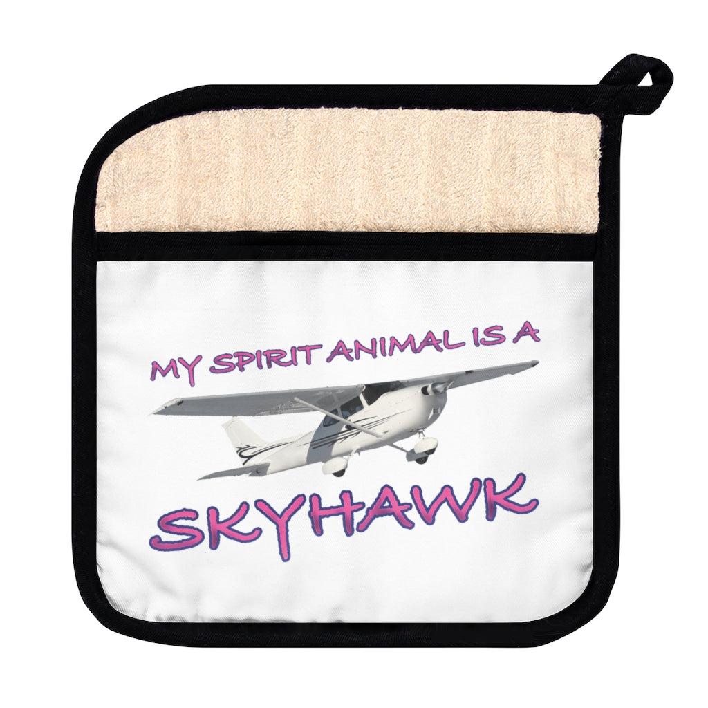 My Spirit Animal is a Skyhawk pot holder (pink)