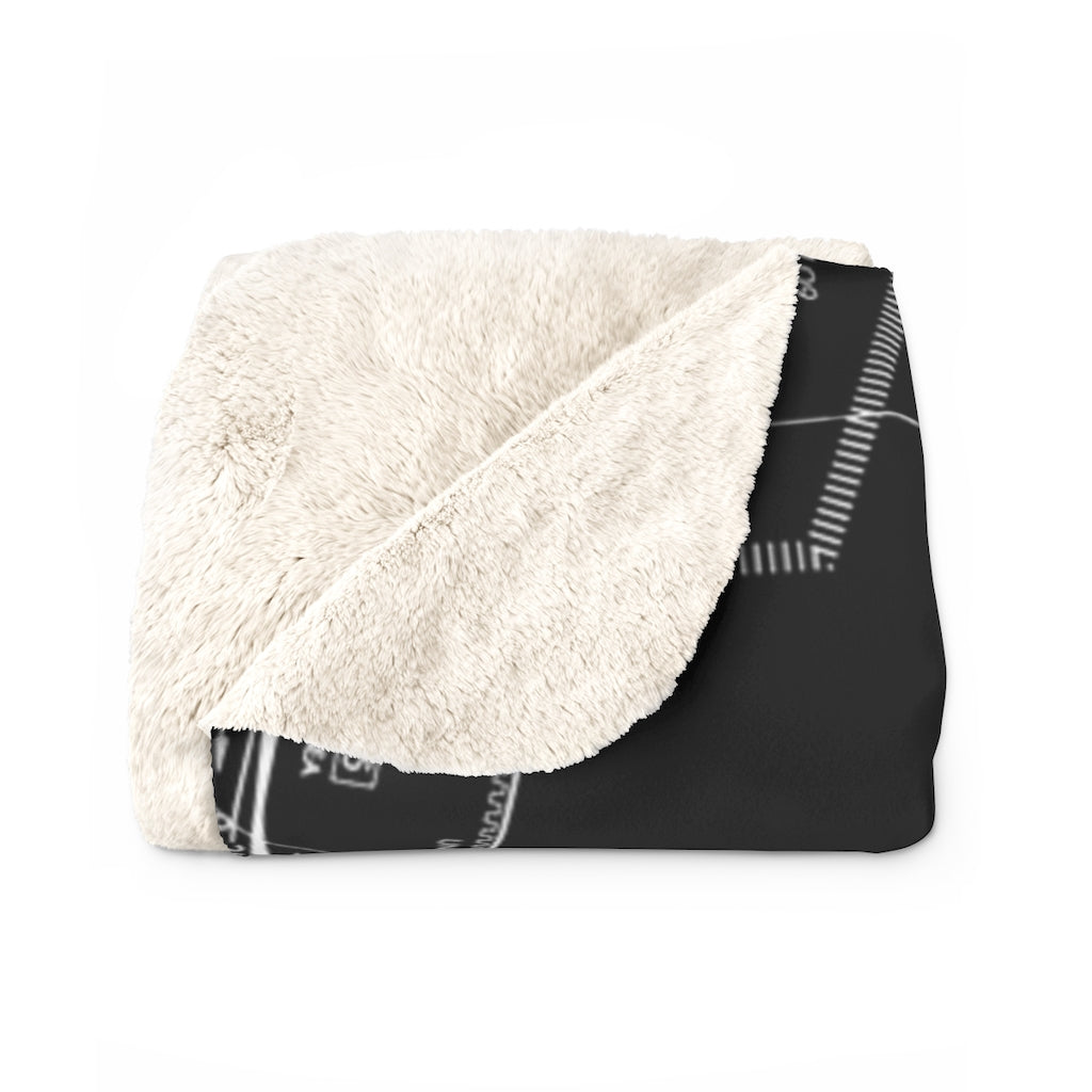 Enroute Low Altitude (ELUS1) sherpa fleece blanket (black&white)