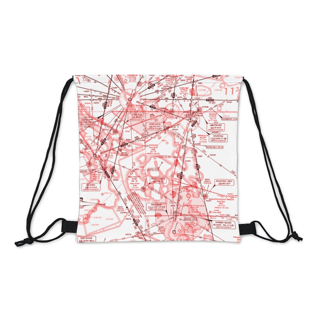 Enroute Low Altitude Chart drawstring bag (ELUS1/red&white)