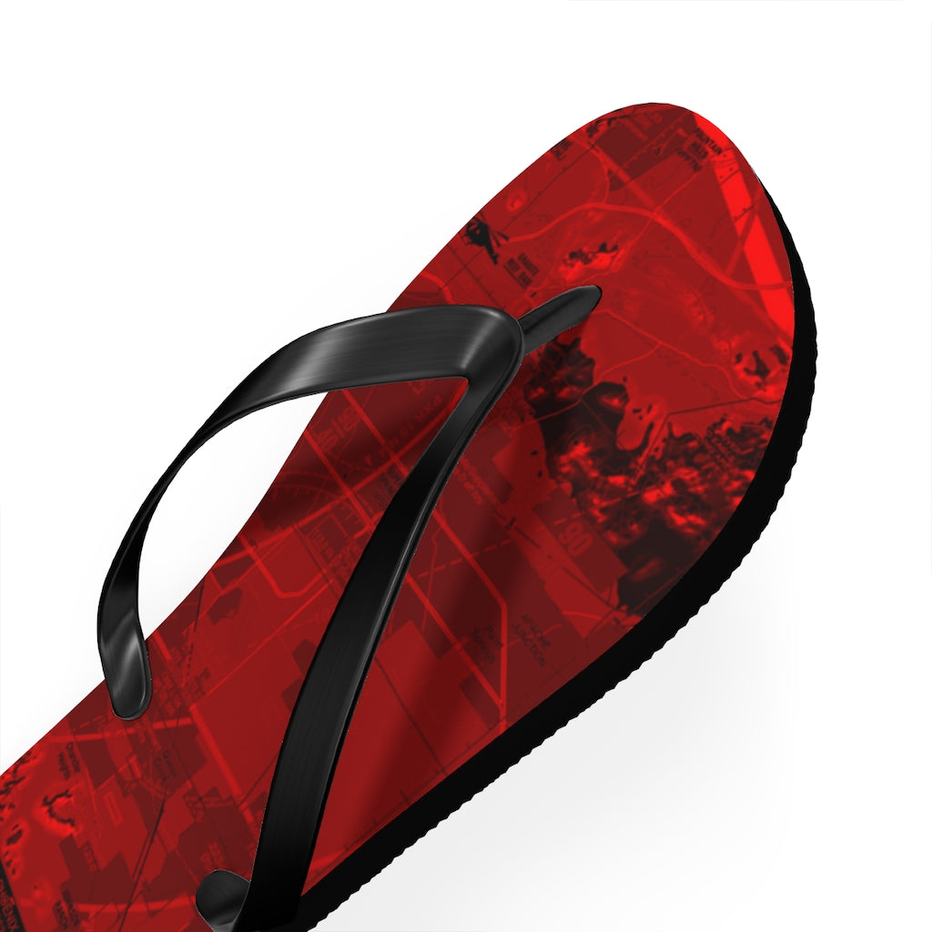 Aeronautical Chart Flip-Flops (PHX/red)