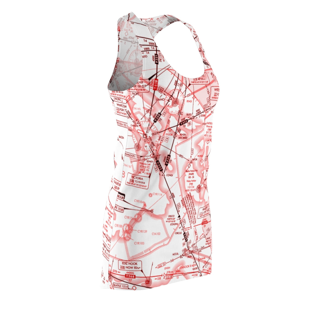 Enroute Low Altitude Chart - Racerback Dress (red&white)