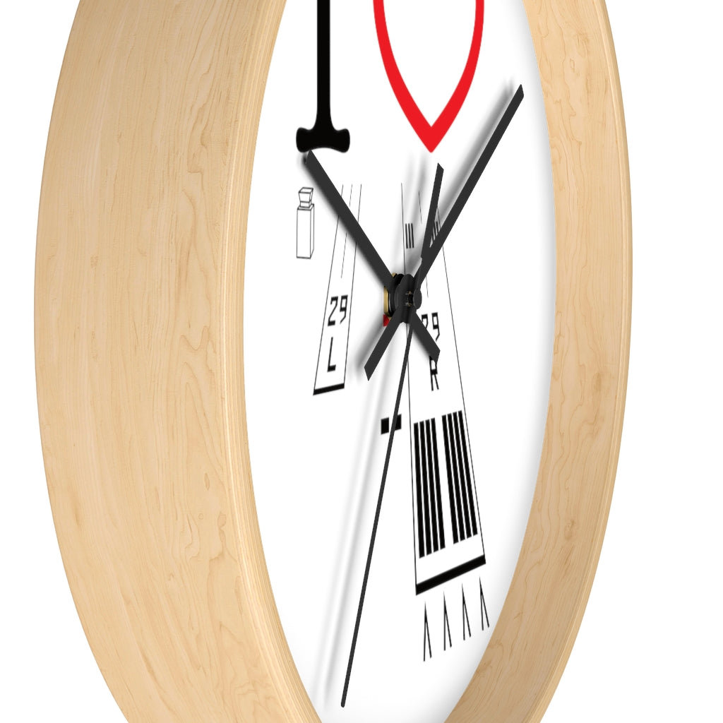 Torrance Airport Runways 29L-29R wall clock (white)