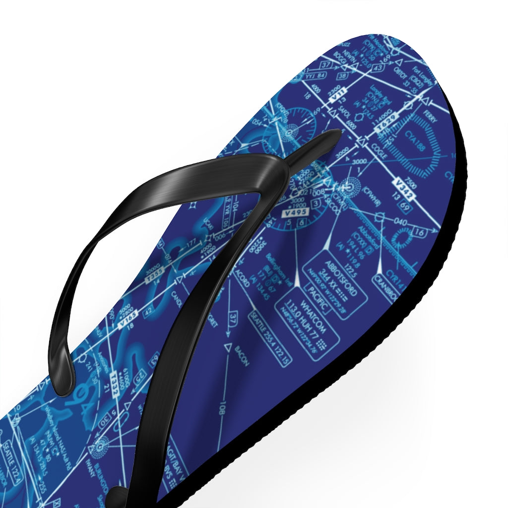 Aeronautical Chart Flip-Flops (ELUS1/blue)