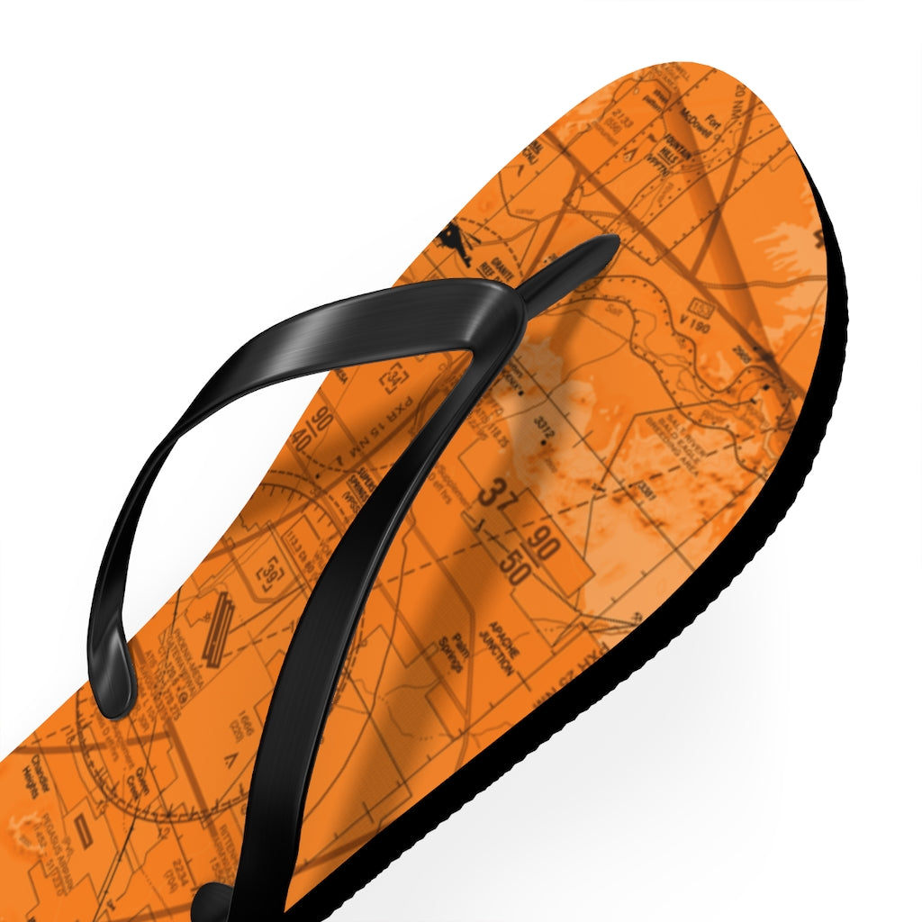 Aeronautical Chart Flip-Flops (PHX/orange)