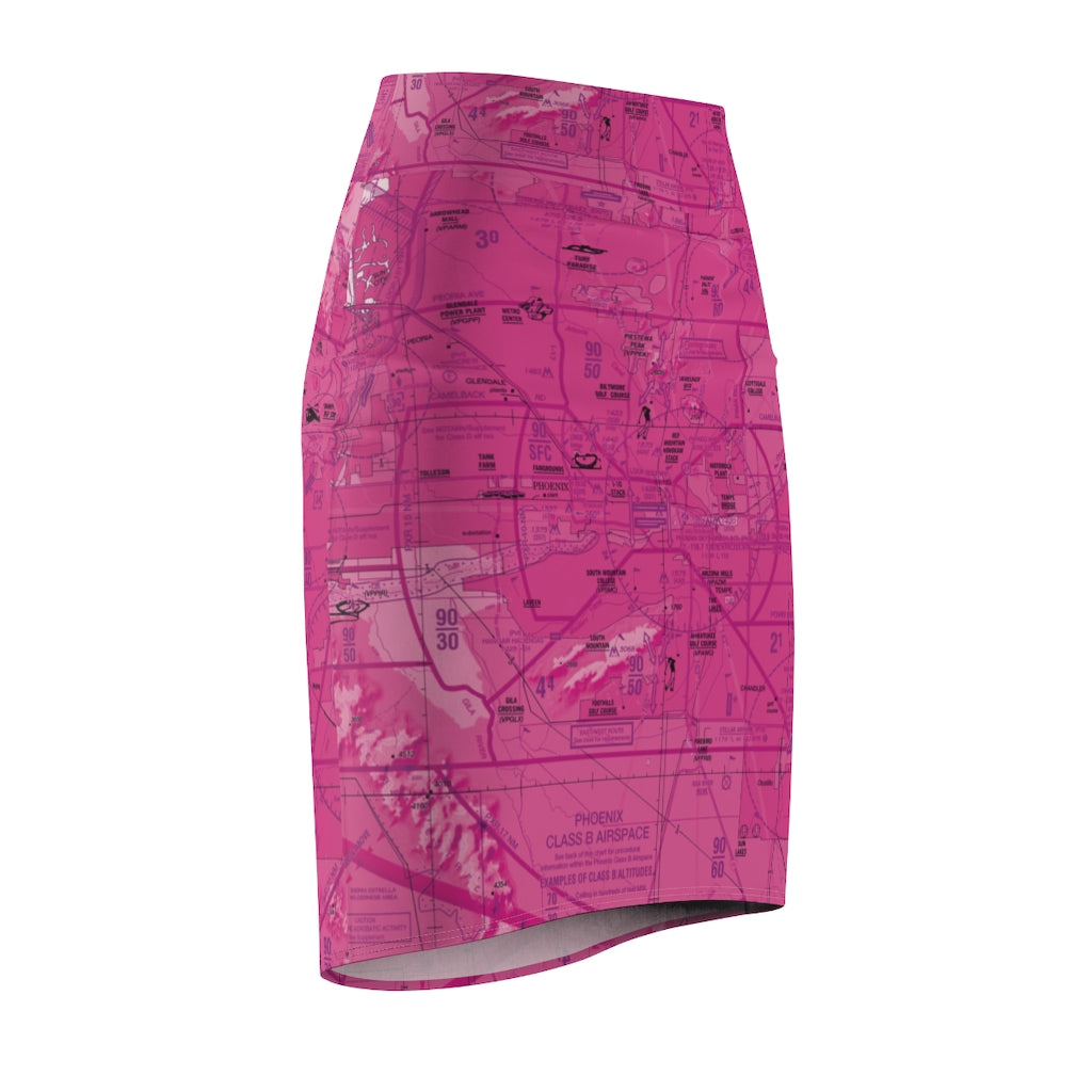 Phoenix TAC Chart - women's pencil skirt (pink)