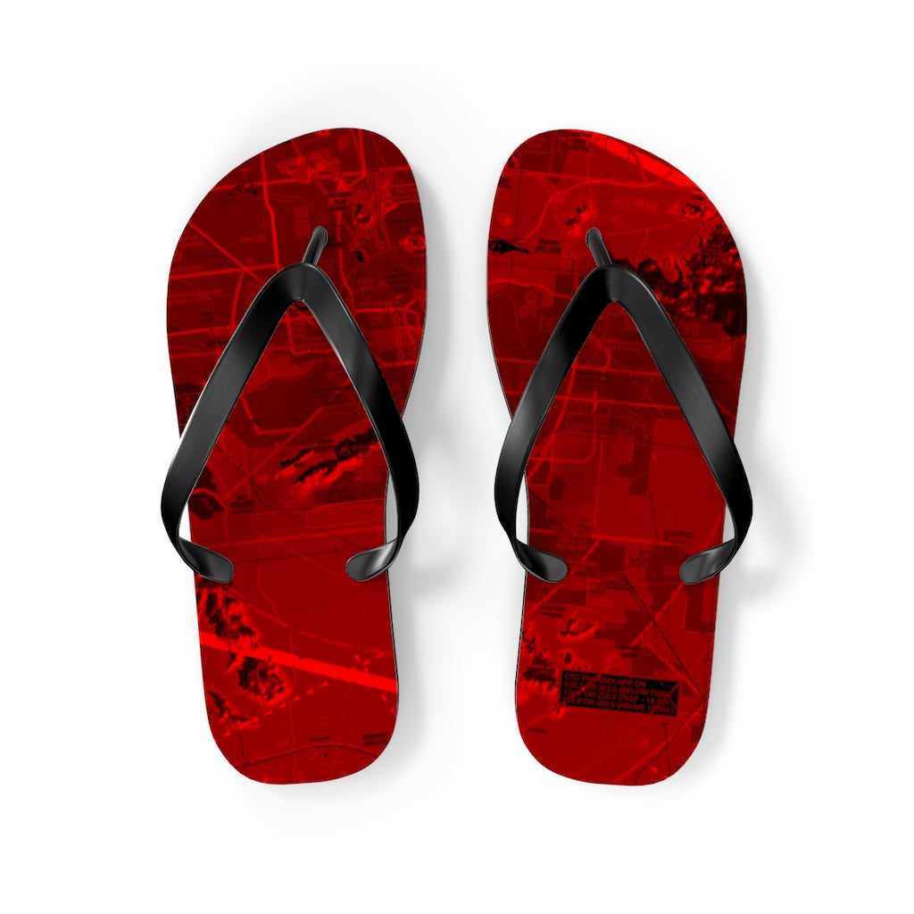 Aeronautical Chart Flip-Flops (PHX/red)