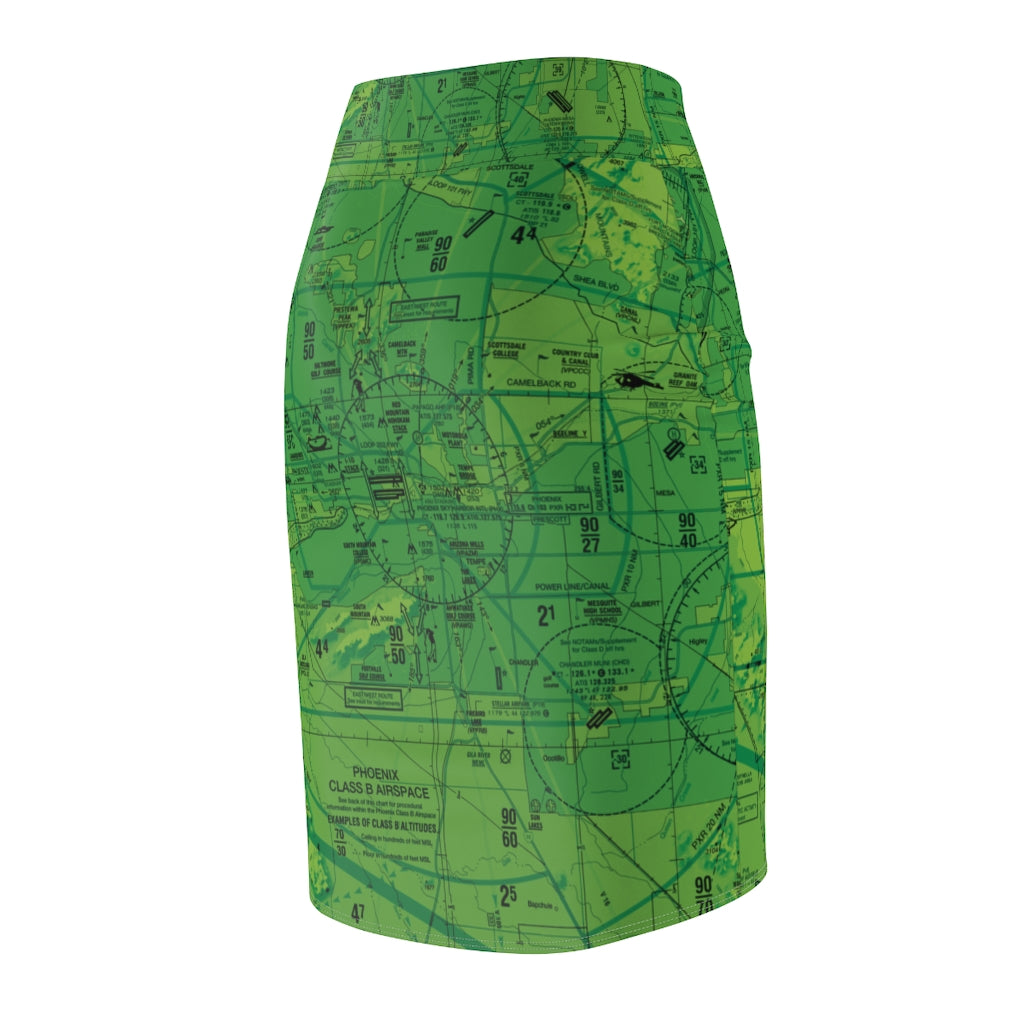 Phoenix TAC Chart - women's pencil skirt (green)