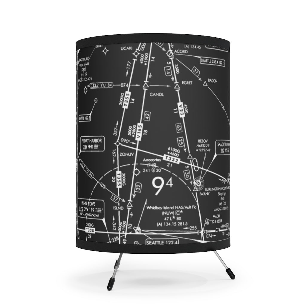 Enroute Low Altitude Chart (black) - Tripod Lamp