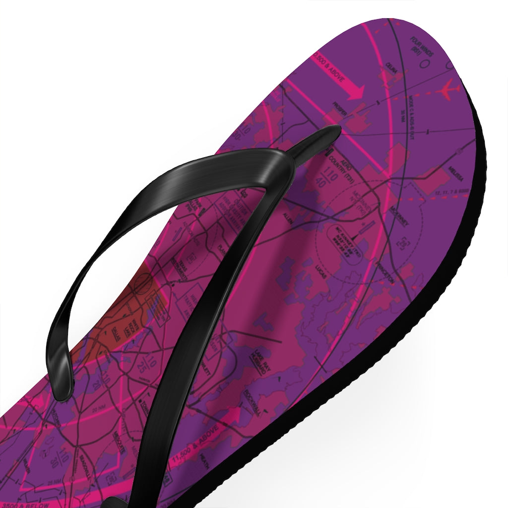 Aeronautical Chart Flip-Flops (DFW/purple)