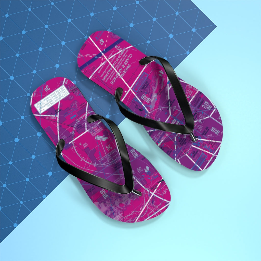 Aeronautical Chart Flip-Flops (PHX/purple)