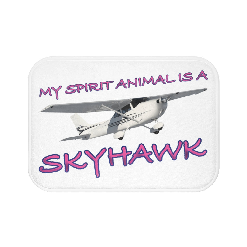 My Spirit Animal is a Skyhawk bath mat (pink)