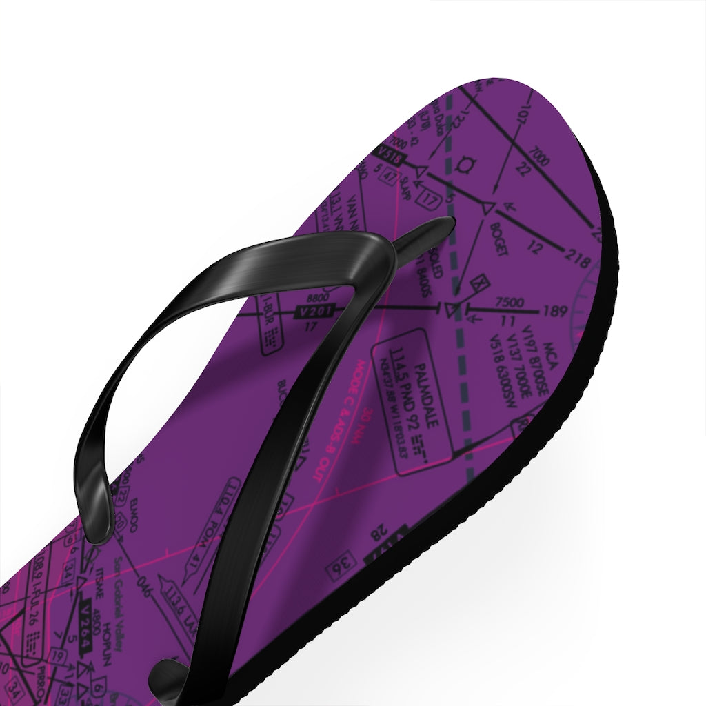 Aeronautical Chart Flip-Flops (ELUS3/purple)