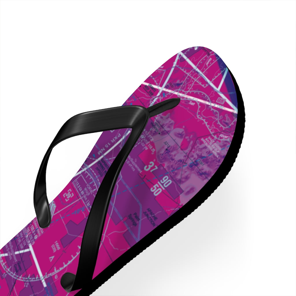 Aeronautical Chart Flip-Flops (PHX/purple)