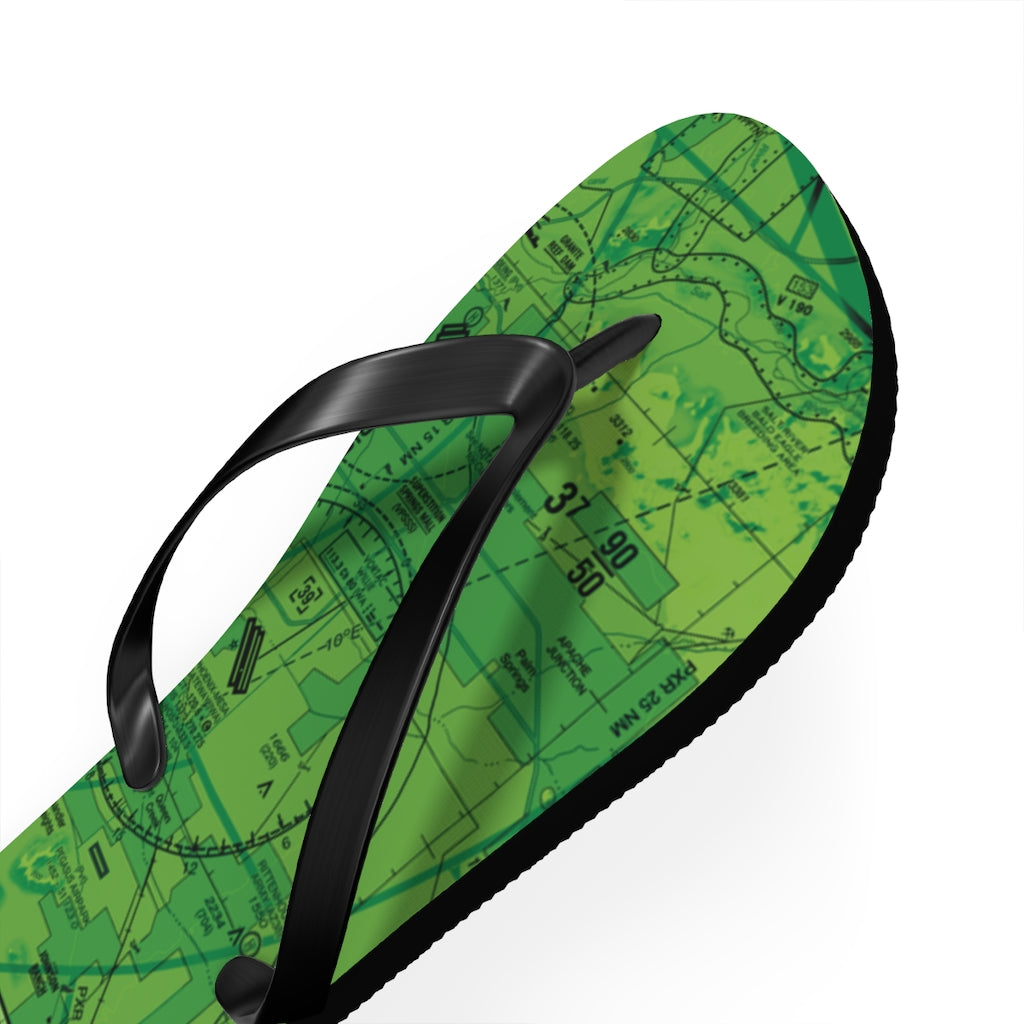 Aeronautical Chart Flip-Flops (PHX/green)