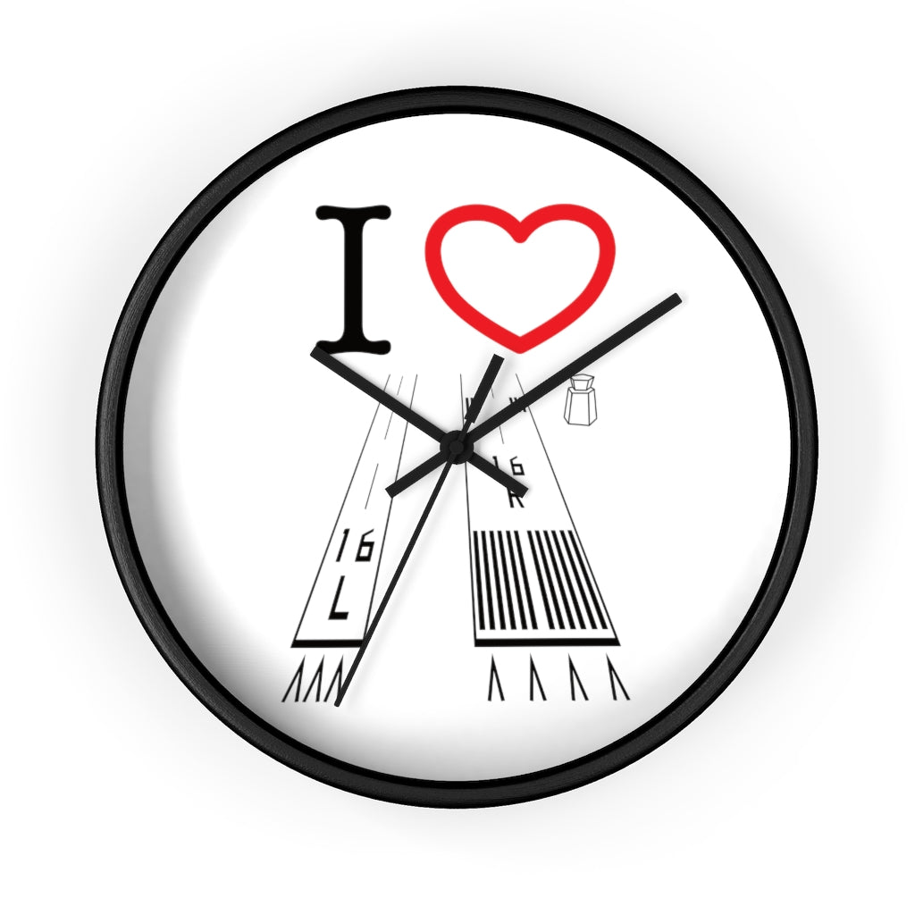 Van Nuys Airport Runways 16L - 16R wall clock (white)