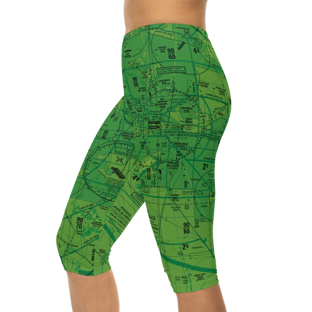 Phoenix TAC Chart capri leggings (green)