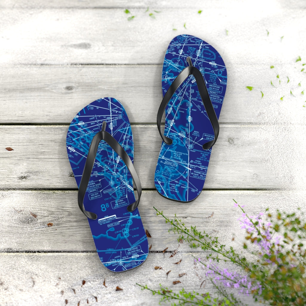 Aeronautical Chart Flip-Flops (ELUS1/blue)