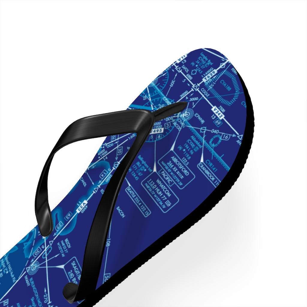 Aeronautical Chart Flip-Flops (ELUS1/blue)