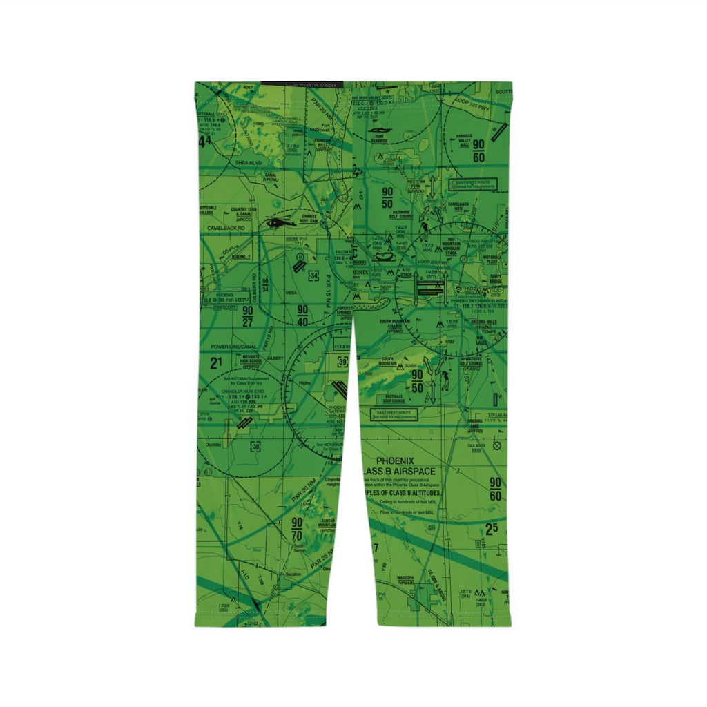 Phoenix TAC Chart capri leggings (green)