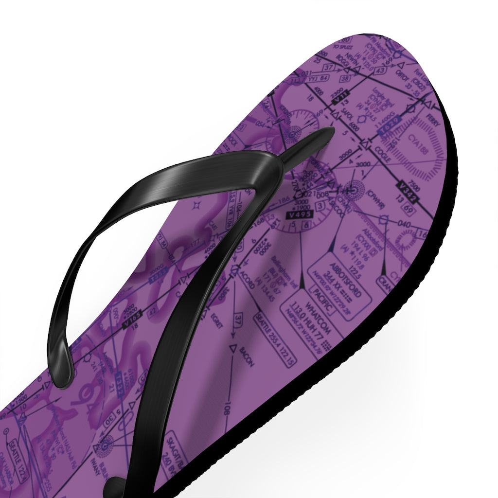Aeronautical Chart Flip-Flops (ELUS1/purple)
