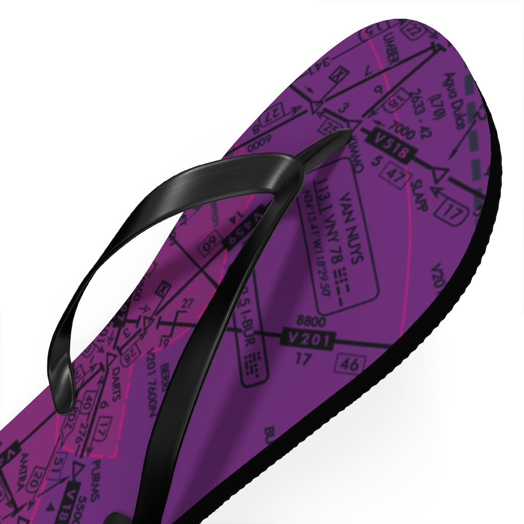 Aeronautical Chart Flip-Flops (ELUS3/purple)