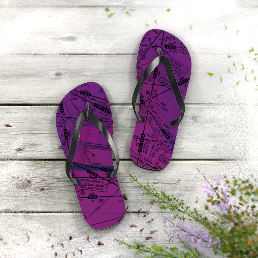 Aeronautical Chart Flip-Flops (ELUS3/purple)