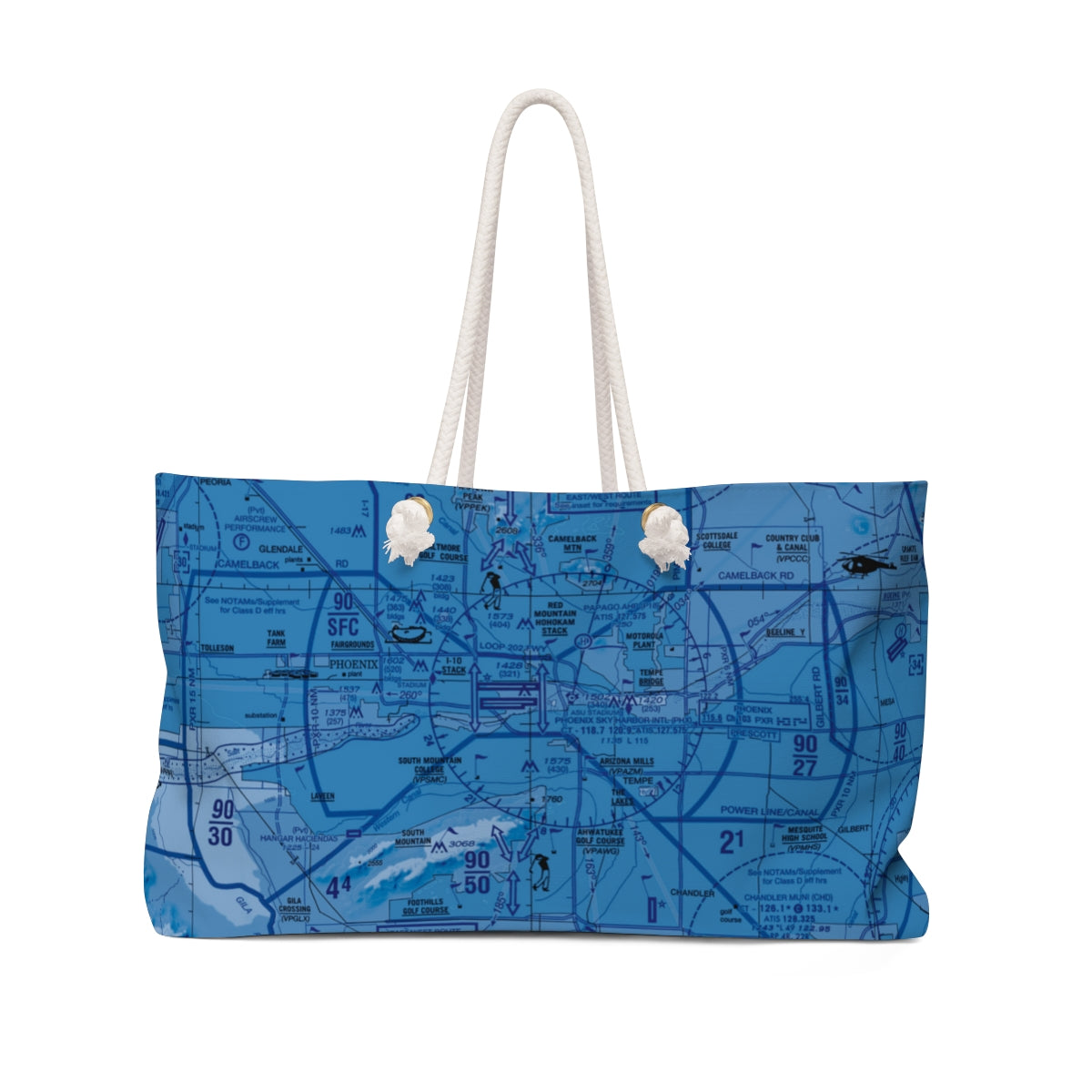 Aeronautical Chart weekender tote bag (PHX/blue)