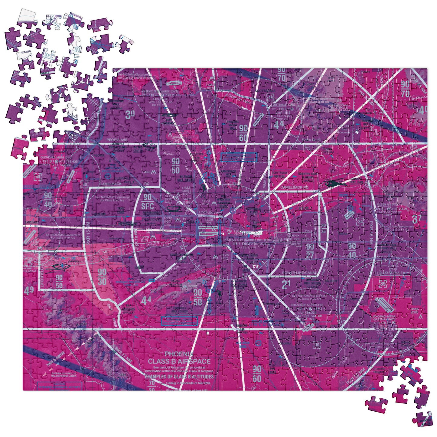 Phoenix TAC Chart jigsaw puzzle (pink)